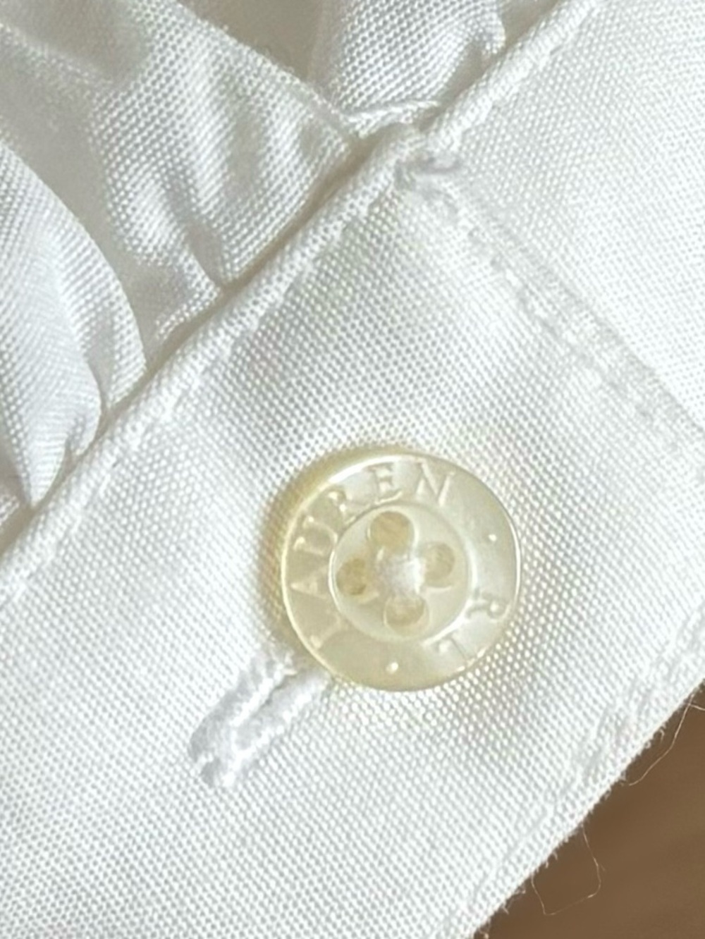 Lauren Ralph Lauren White Cotton Ruffle Shirt Jabot Blouse Shirt L Romantic Y2K - Picture 6 of 12